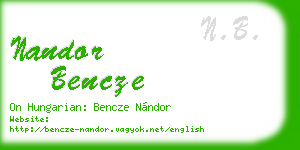 nandor bencze business card